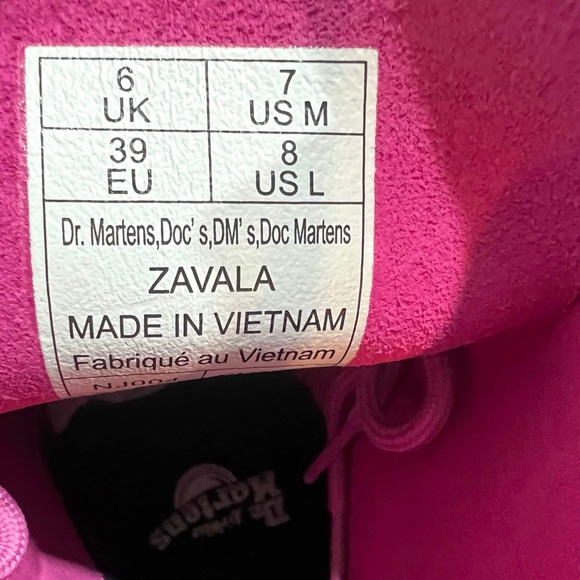 Dr. Martens Women’s ZAVALA Leather Lace Up Thrift Pink Combat Boots New - Picture 11 of 16